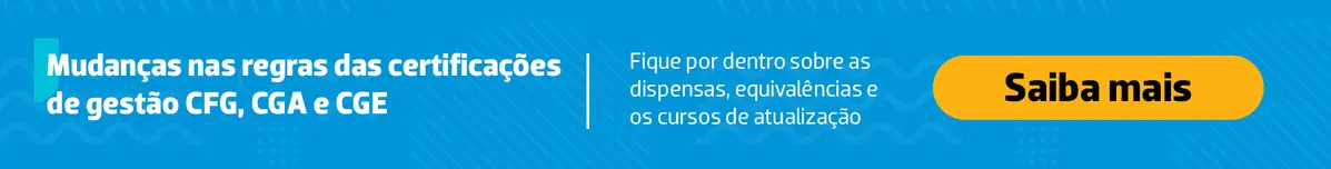 Banner com fundo azul e o texto mudanças nas regras das certificações de gestão, fique por dentro das novas dispensas e equivalências aplicáveis